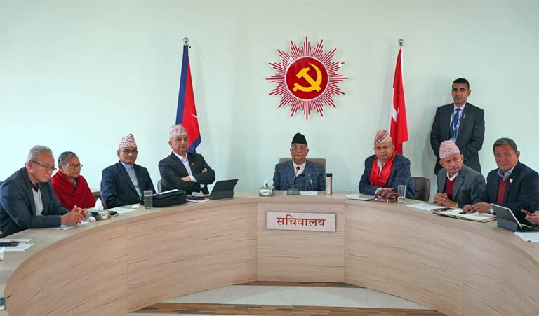 च्यासलमा एमाले सचिवालय बैठक जारी