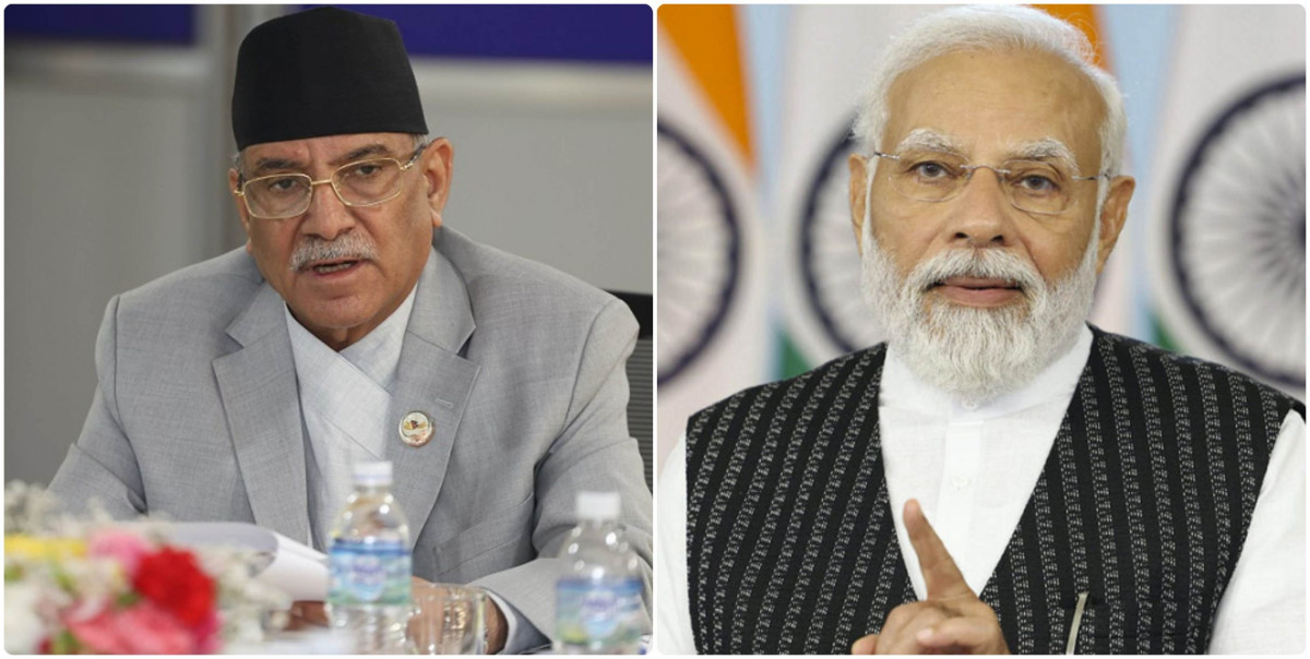 प्रधानमन्त्री प्रचण्ड र भारतीय प्रधानमन्त्री मोदीबीच टेलिफोन कुराकानी