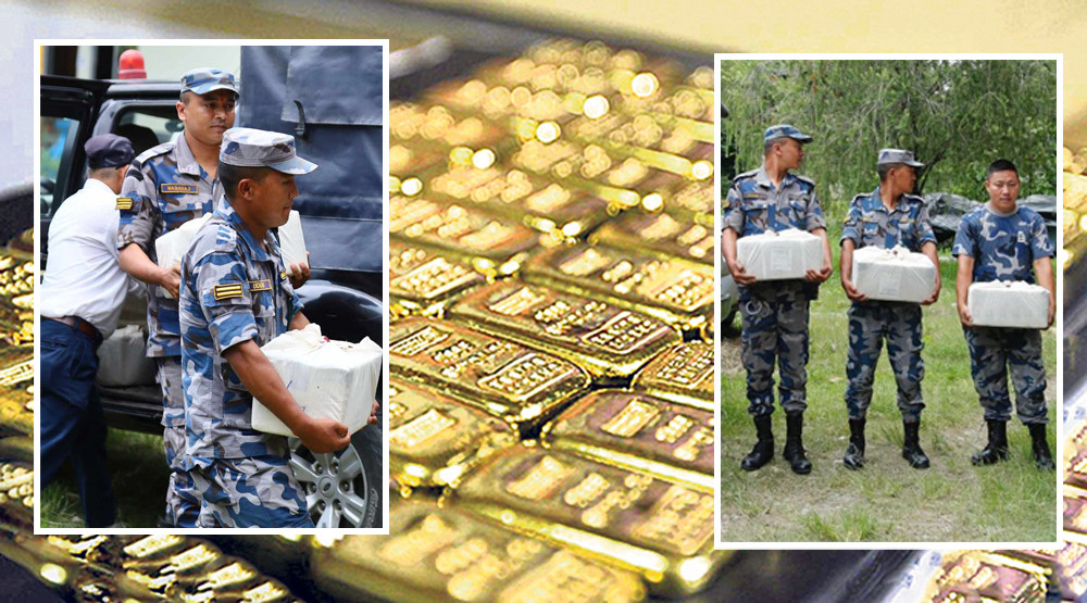 बरामद सुन गालेर जोख्दा ६० किलो ७१६ ग्राम मात्रै