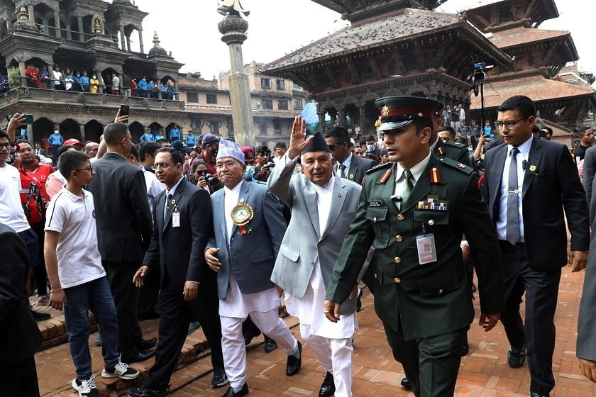 राष्ट्रपति पौडेलद्वारा पाटनस्थित कृष्ण मन्दिरको दर्शन