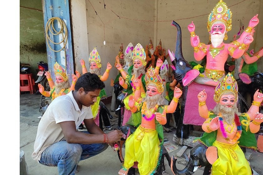 विश्वकर्माको मूर्ति बनाउन भ्याइनभ्याइ