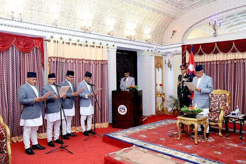 नवनियुक्त चार जना राजदूतद्वारा शपथ ग्रहण