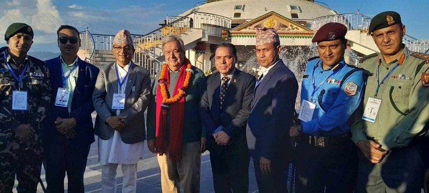 संयुक्त राष्ट्रसंघका महासचिव गुटरेस शिव मूर्ति हेर्न पुम्दीकोटमा