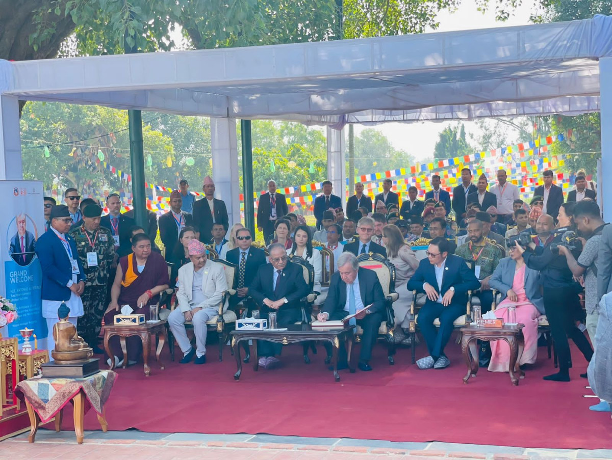 संयुक्त राष्ट्रसंघका महासचिव गुटेरेस लुम्बिनीमा (फाेटाेफिचर)