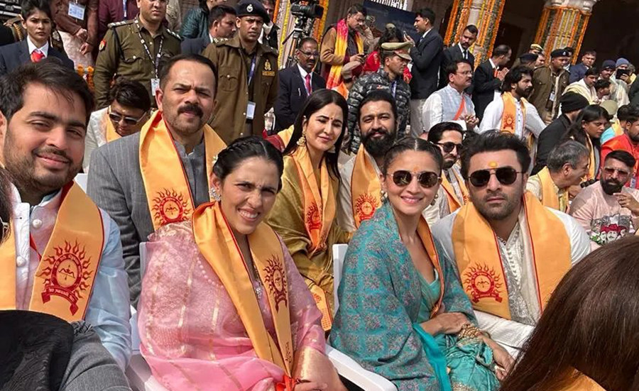 बलिउड र साउथ स्टारका सेलिब्रेटीहरु श्रीरामको प्राण प्रतिष्ठामा पुगे अयोध्या