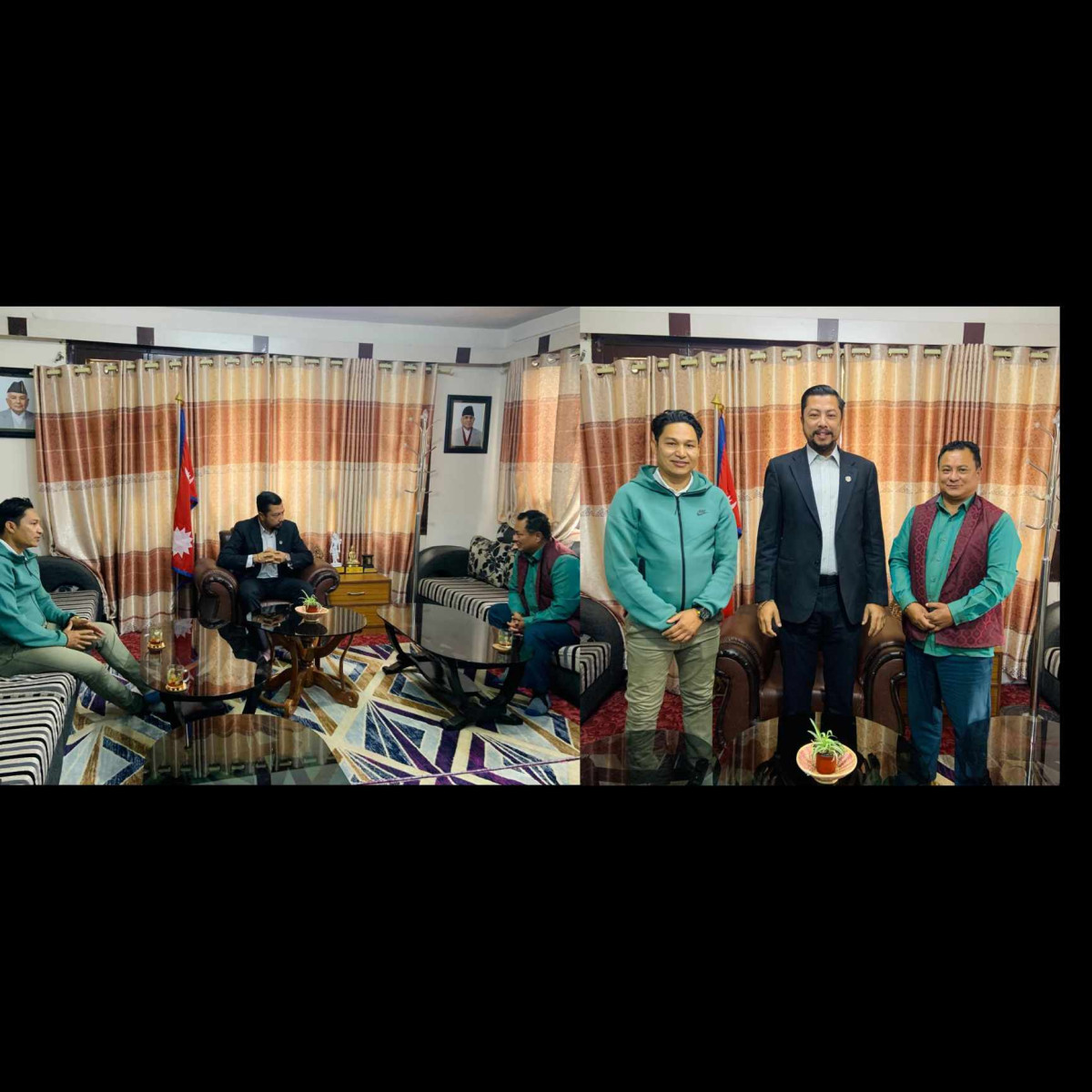 खेलकुदमन्त्री बिराजभक्त श्रेष्ठ र बागमती प्रदेशसभा सदस्य  मीनकृष्ण महर्जनबिच खेलकुद पुर्बाधार निर्माण सम्बन्धी बिषयमा छलफल