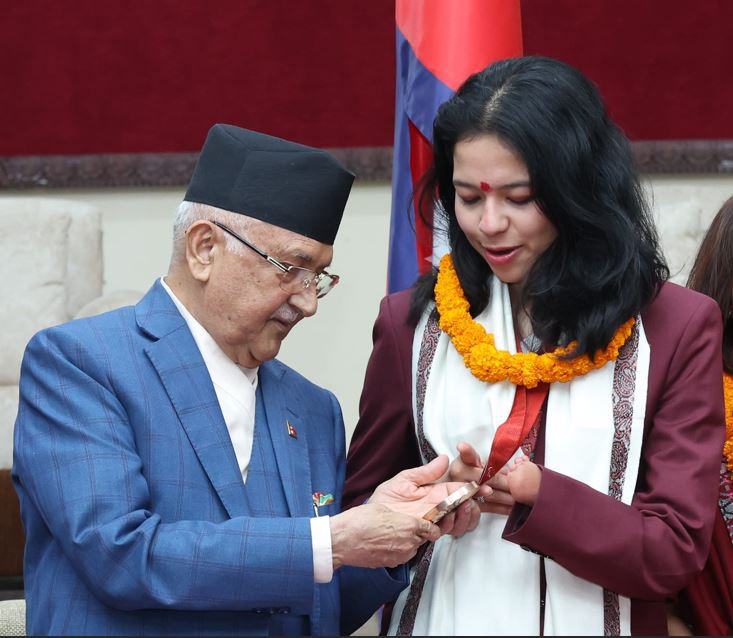 सरकारले ऐतिहासिक कांस्य पदक जित्न सफल पलेशालाई ६५ लाख नगद पुरस्कारसहित सम्मान गर्ने