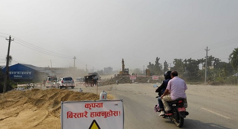 एशियाली राजमार्गको स्तरोन्नतिको काम सुस्त
