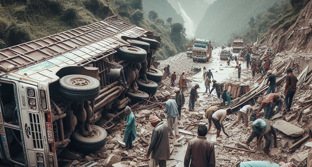 मकवानपुरमा यात्रुवाहक बस दुर्घटना : ४३ जना घाइते