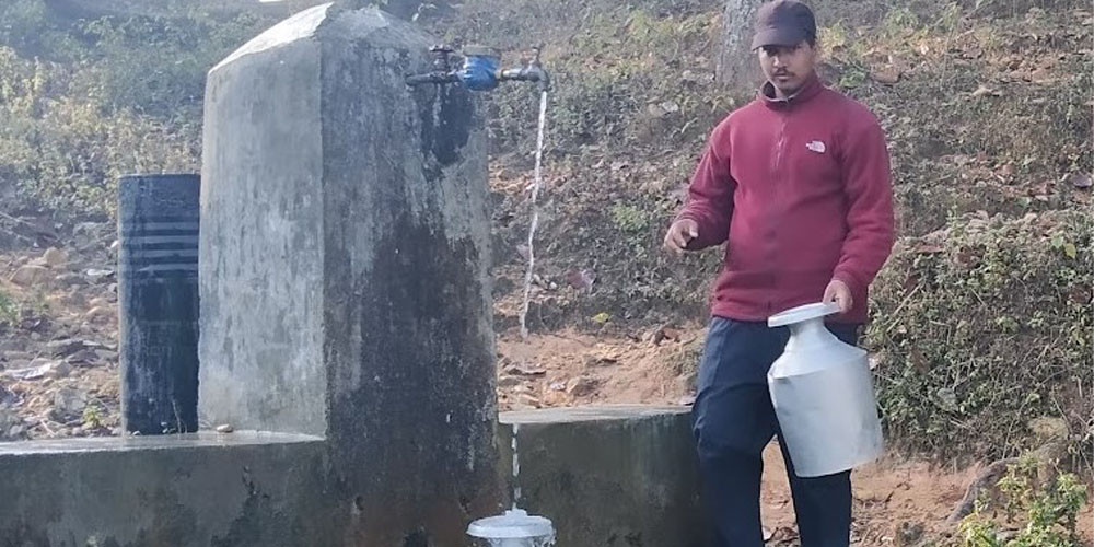 तुलसीपुरमा 'एक घर एक धारा' अभियान