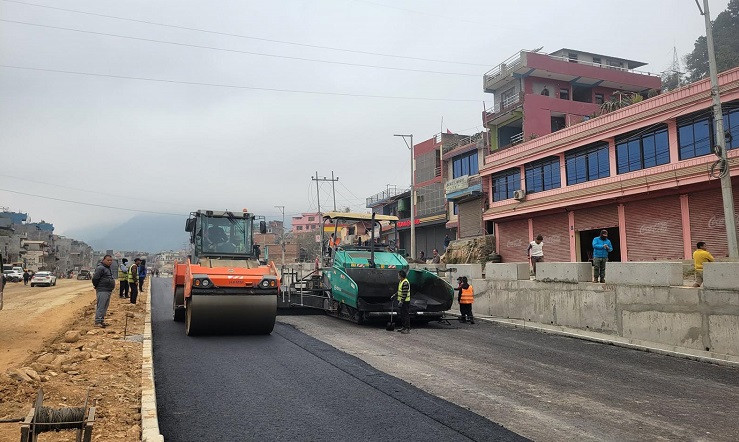 मुग्लिन पोखरा सडक विस्तार अन्तर्गत पश्चिम खण्डमा ५३ प्रतिशत काम सकियो