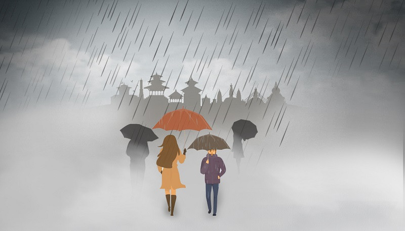 काठमाण्डौ उपत्यका आसपाससहित गण्डकी र लुम्बिनी प्रदेशमा पानी पार्ने प्रणाली सक्रिय