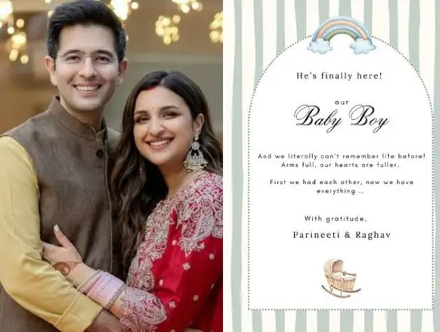 परिणीति चोपडा र राघव चड्ढाले आफ्नो पहिलो सन्तानलाई स्वागत गरे