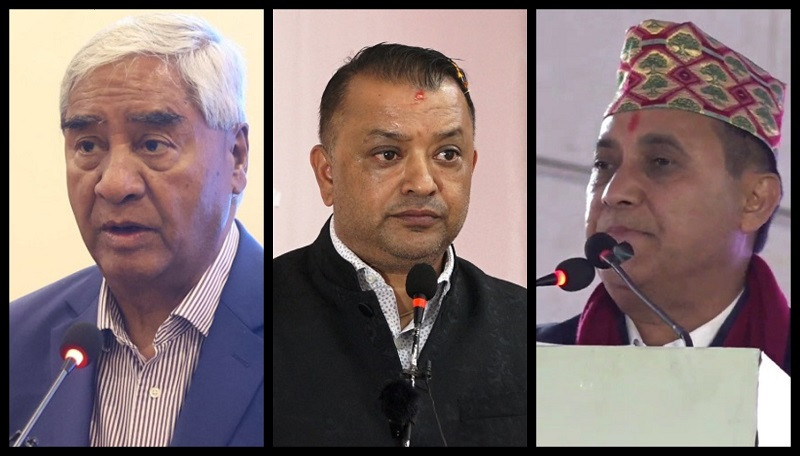 कांग्रेसका सभापति देउवा र दुई महामन्त्रीबीच छलफल चल्दै