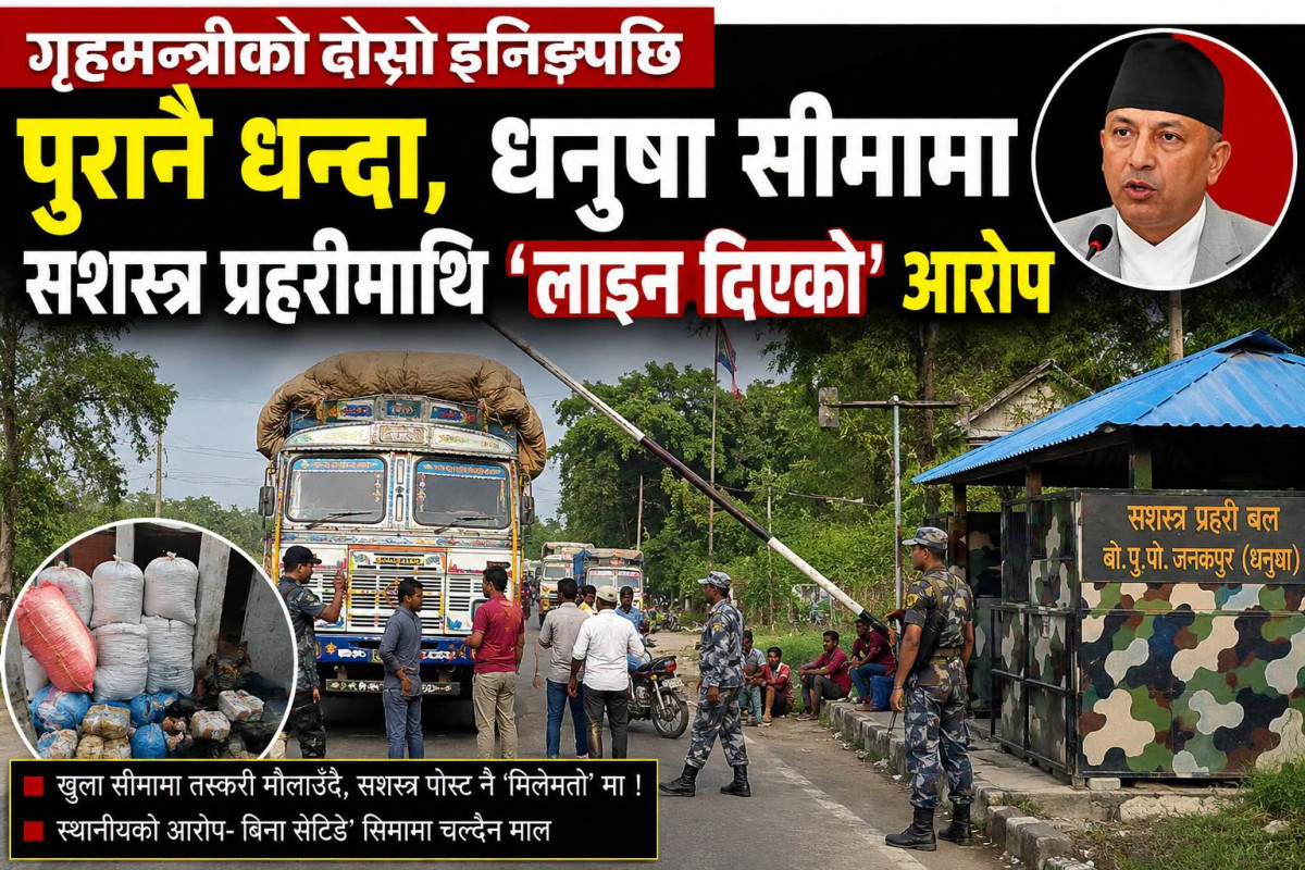 गृहमन्त्रीको दोस्रो इनिङपछि पुरानै धन्दा, धनुषा सीमामा सशस्त्र प्रहरीमाथि ‘लाइन दिएको’ आरोप